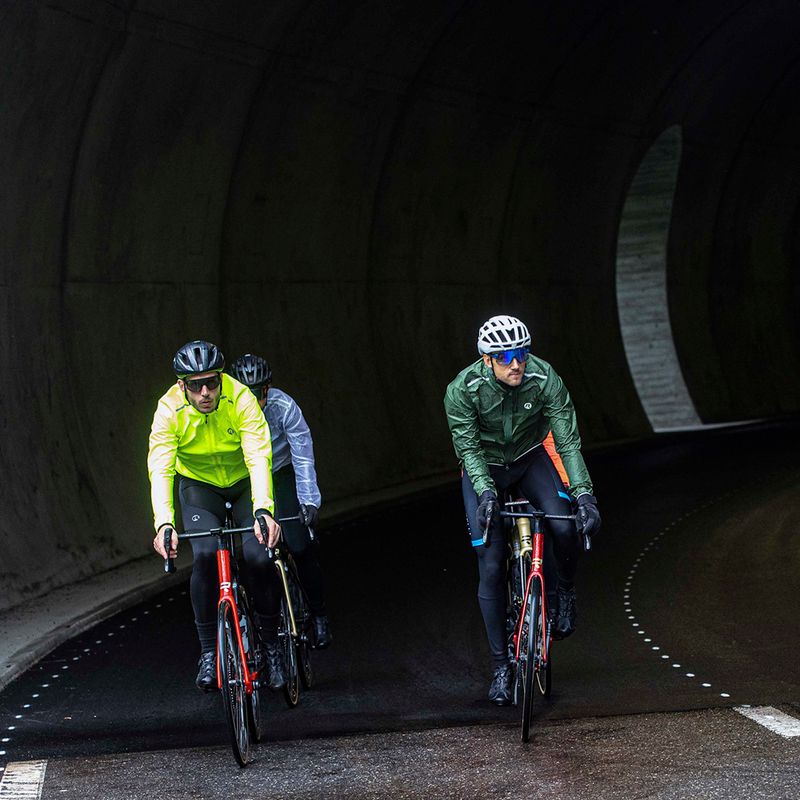 Férfi kerékpáros dzseki Rogelli Essential Rain fluorescent army green 9