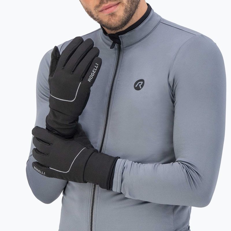 Férfi kerékpáros kesztyű Rogelli Essential Winter Waterproop black 2