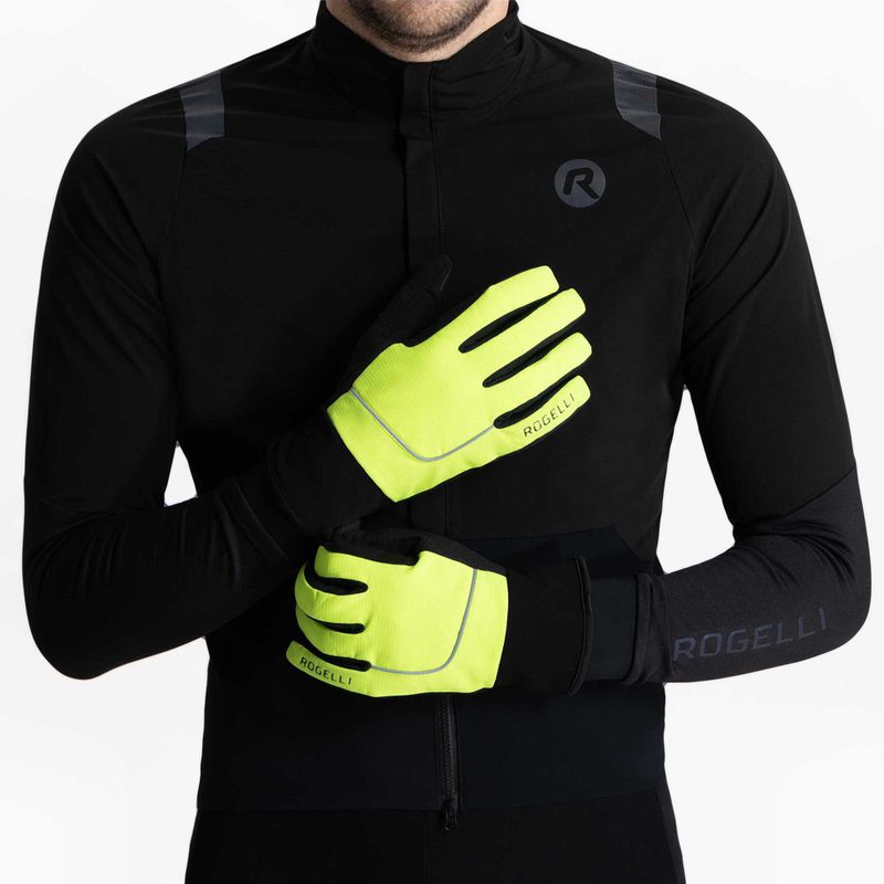 Férfi kerékpáros kesztyű Rogelli Essential Winter Waterproop fluorescent yellow 2