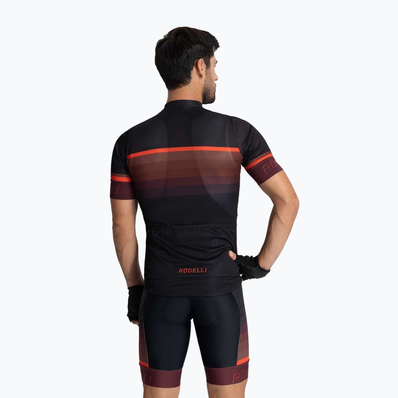 Rogelli Hero II férfi kerékpáros mez piros / bordeaux / fekete 3
