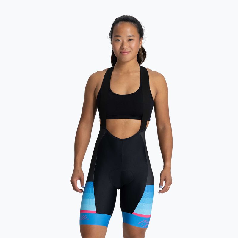 Női kerékpáros rövidnadrág Rogelli Impress II Bib Short blue/pink/black