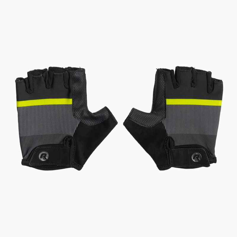 Rogelli Hero II férfi kerékpáros kesztyű fekete/fluor/szürke 2