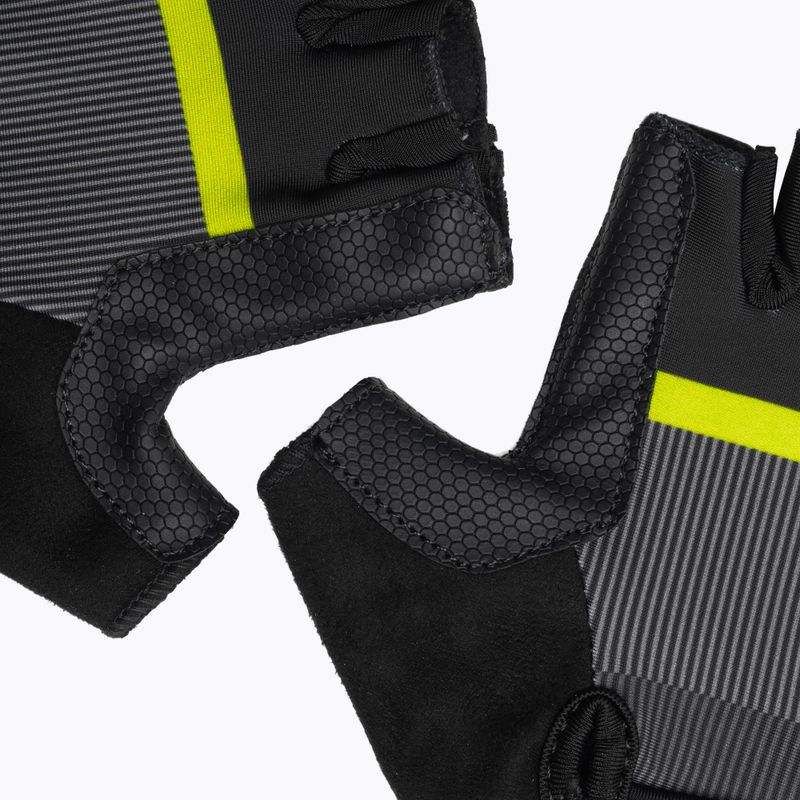Rogelli Hero II férfi kerékpáros kesztyű fekete/fluor/szürke 5
