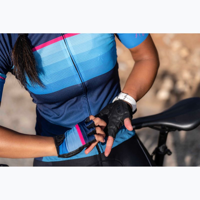 Női kerékpáros kesztyű Rogelli Impress II blue/pink/black 5