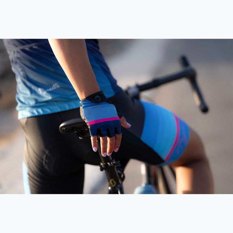 Női kerékpáros kesztyű Rogelli Impress II blue/pink/black 7