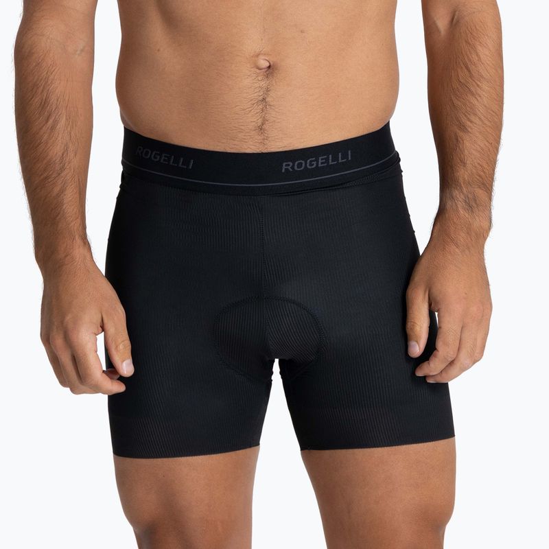 Férfi Rogelli Prime Boxer kerékpáros boxeralsó fekete 3