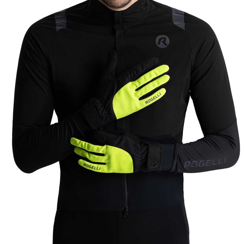 Férfi kerékpáros kesztyűk Rogelli Core II Winter Windproof fluor 2