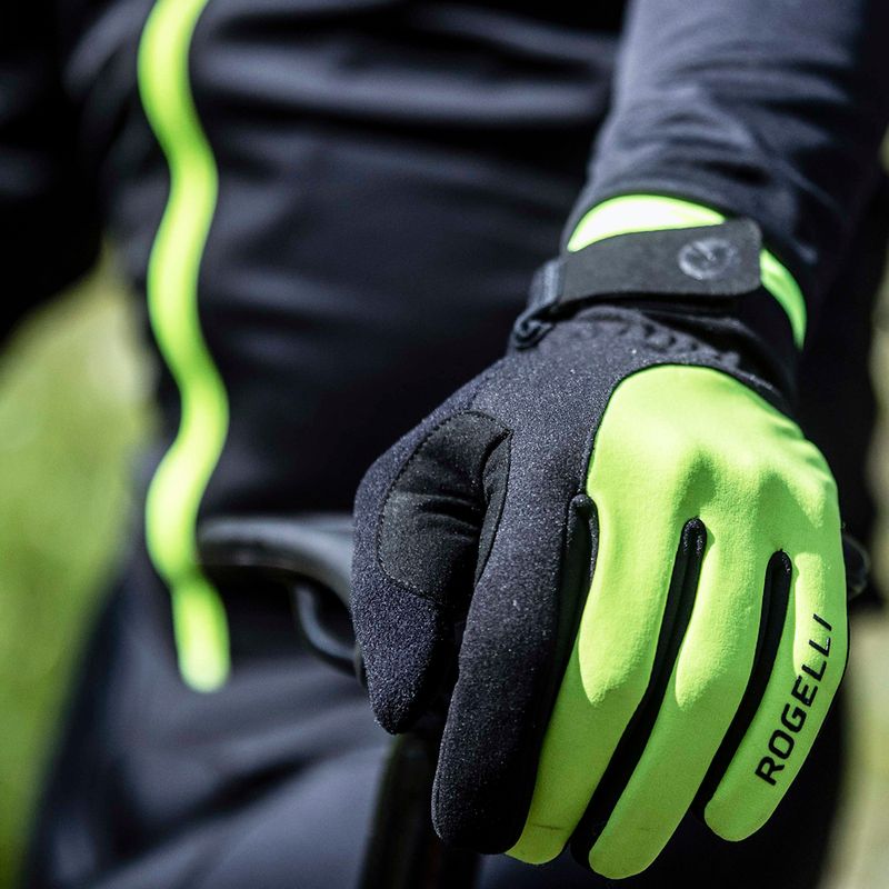 Férfi kerékpáros kesztyűk Rogelli Core II Winter Windproof fluor 3