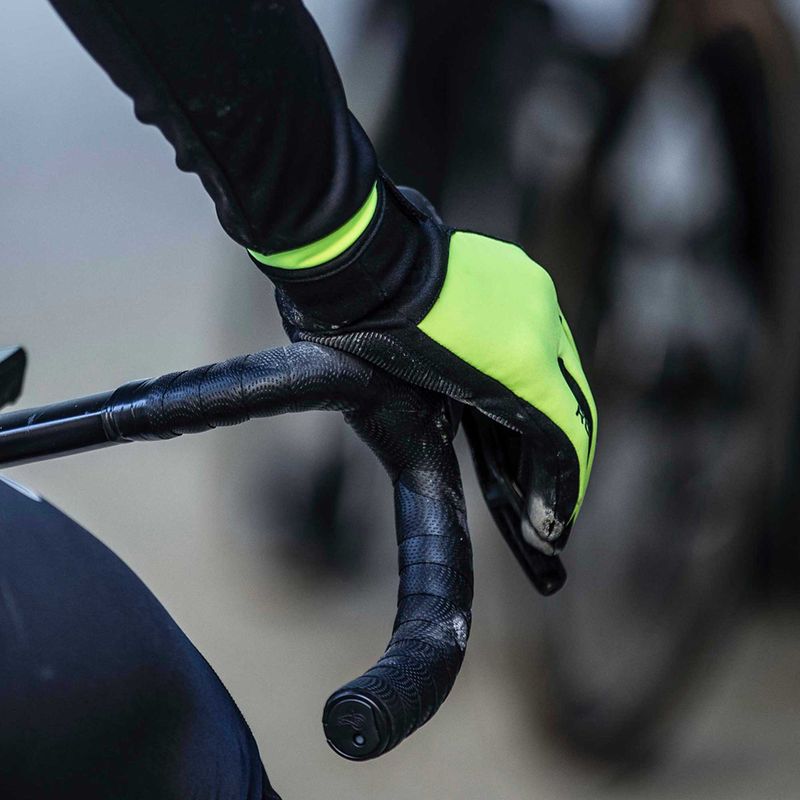 Férfi kerékpáros kesztyűk Rogelli Core II Winter Windproof fluor 5
