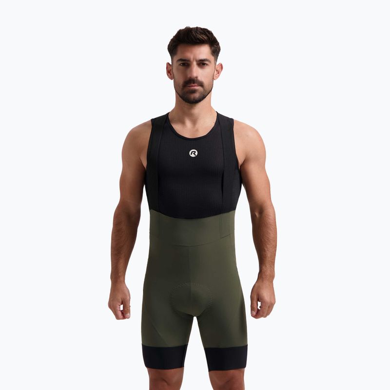 Rogelli Signature Bib rövid férfi kerékpáros rövidnadrág zöld