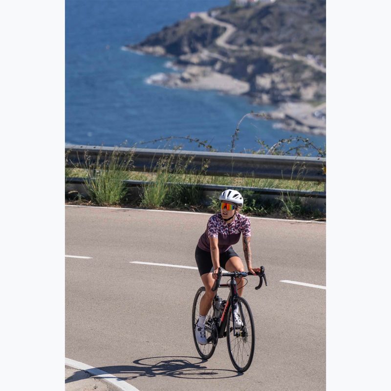 Női kerékpáros póló Rogelli Essential Graphic burgundy/coral 7