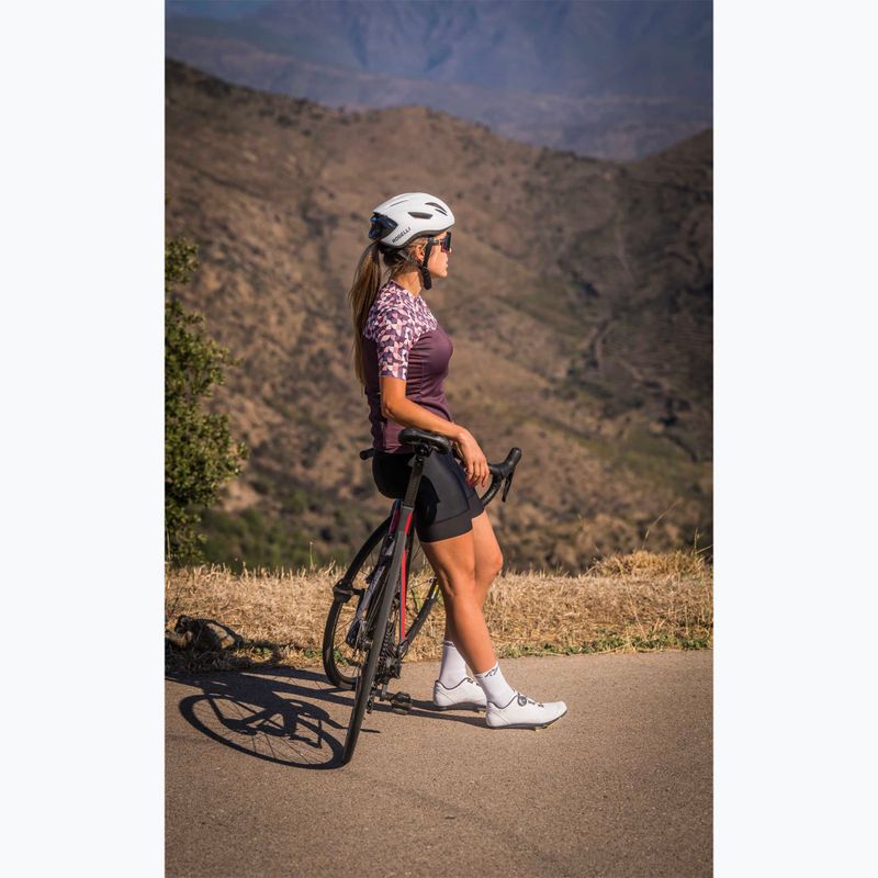 Női kerékpáros póló Rogelli Essential Graphic burgundy/coral 8