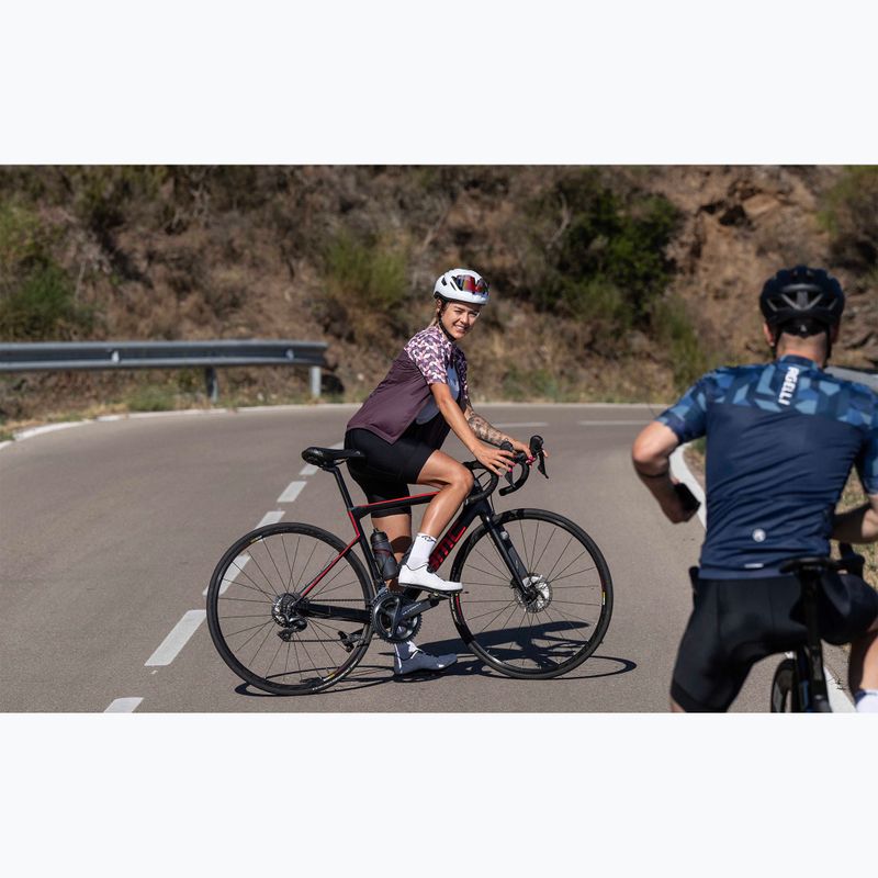 Női kerékpáros póló Rogelli Essential Graphic burgundy/coral 9