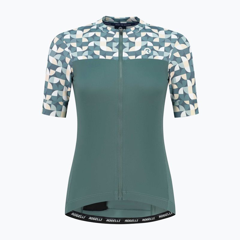 Női kerékpáros póló Rogelli Essential Graphic mint/yellow 4