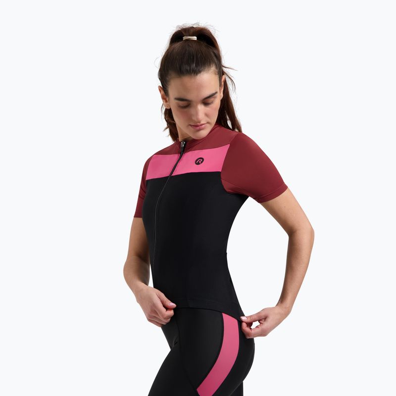 Női kerékpáros mez Rogelli Core Block W black/bordeaux/pink 3