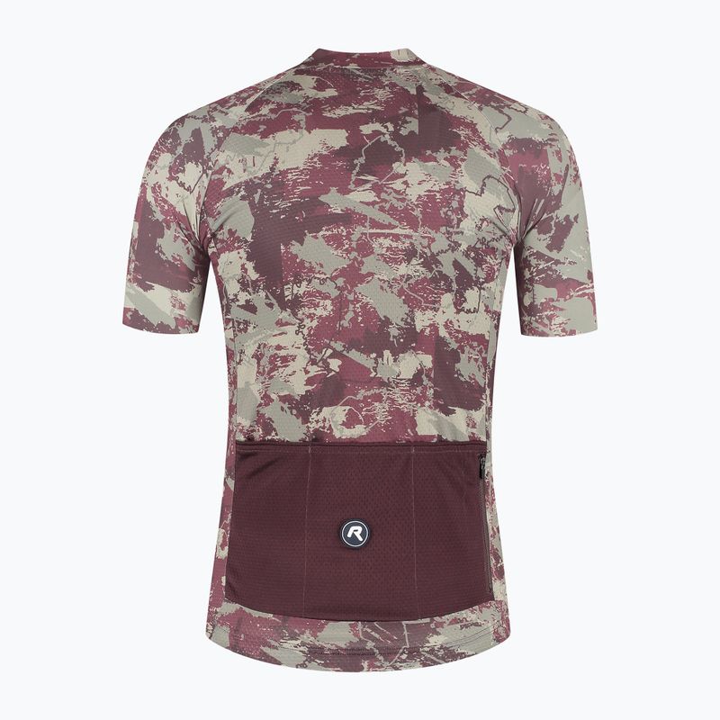 Rogelli Essential Graphic II férfi kerékpáros trikó taupe / bordó 8