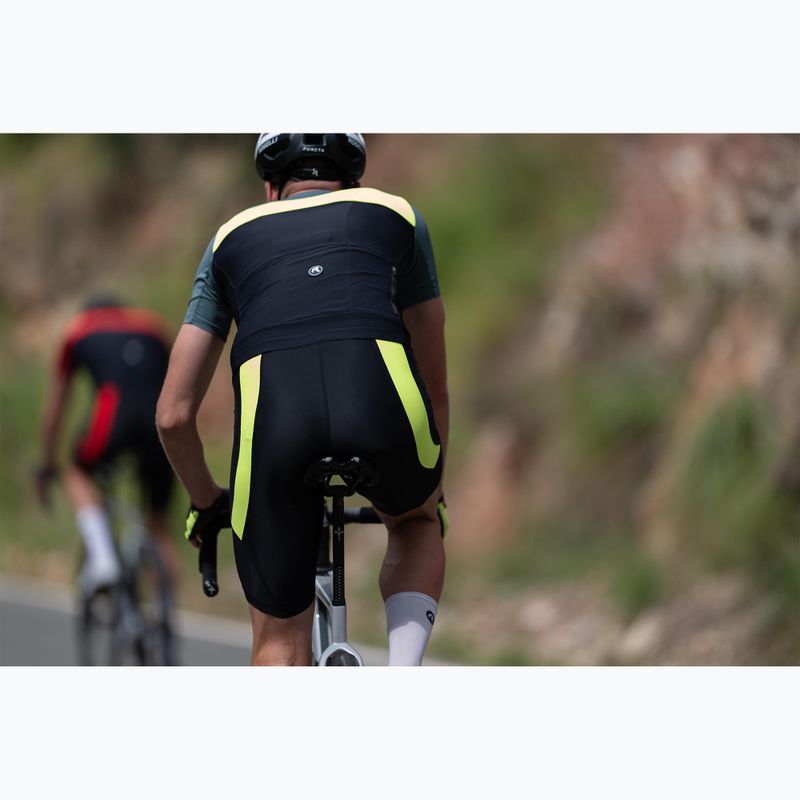 Rogelli Core Bib rövid férfi kerékpáros rövidnadrág fekete/fluor sárga 9