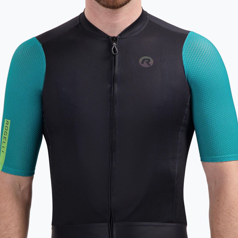 Férfi kerékpáros mez Rogelli Fast black/teal/green 3