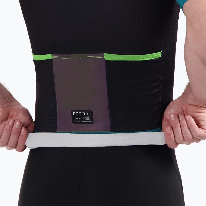 Férfi kerékpáros mez Rogelli Fast black/teal/green 4