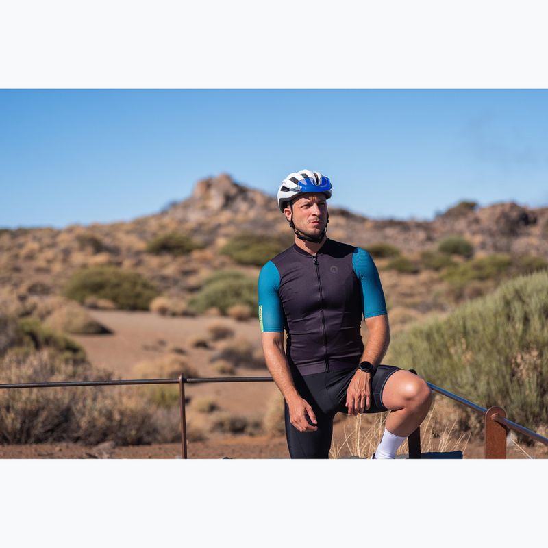 Férfi kerékpáros mez Rogelli Fast black/teal/green 9