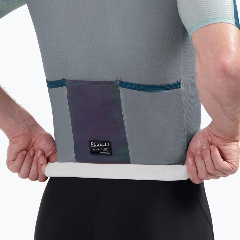 Férfi kerékpáros mez Rogelli Fast grey/dusty teal/teal 4