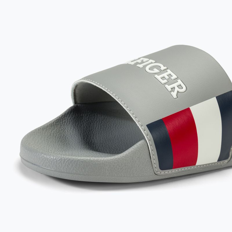 Tommy Hilfiger férfi RWB Pool Slide antik ezüst flip-flopok 7