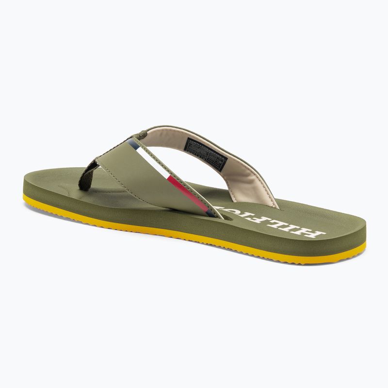 Férfi Tommy Hilfiger Comfort Beach Sandal katonai zöld szandál flip flopok 3