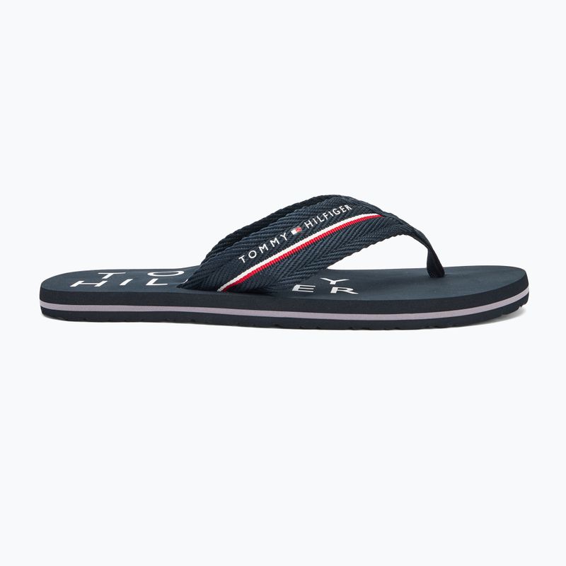 Férfi Tommy Hilfiger Web Beach szandál sivatagi égbolt flip flopok 2