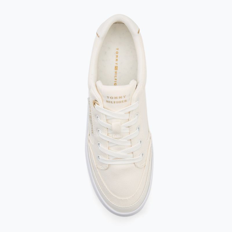 Tommy Hilfiger Essential Vulc Textile YBL női edzőcipő ekrü színben 5