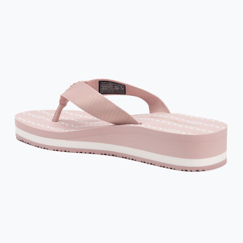 Női flip-flop papucs Tommy Hilfiger Im Th Chainprint Midwedge Sandal foggy pink 3