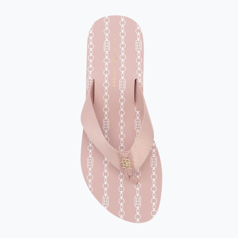 Női flip-flop papucs Tommy Hilfiger Im Th Chainprint Midwedge Sandal foggy pink 5