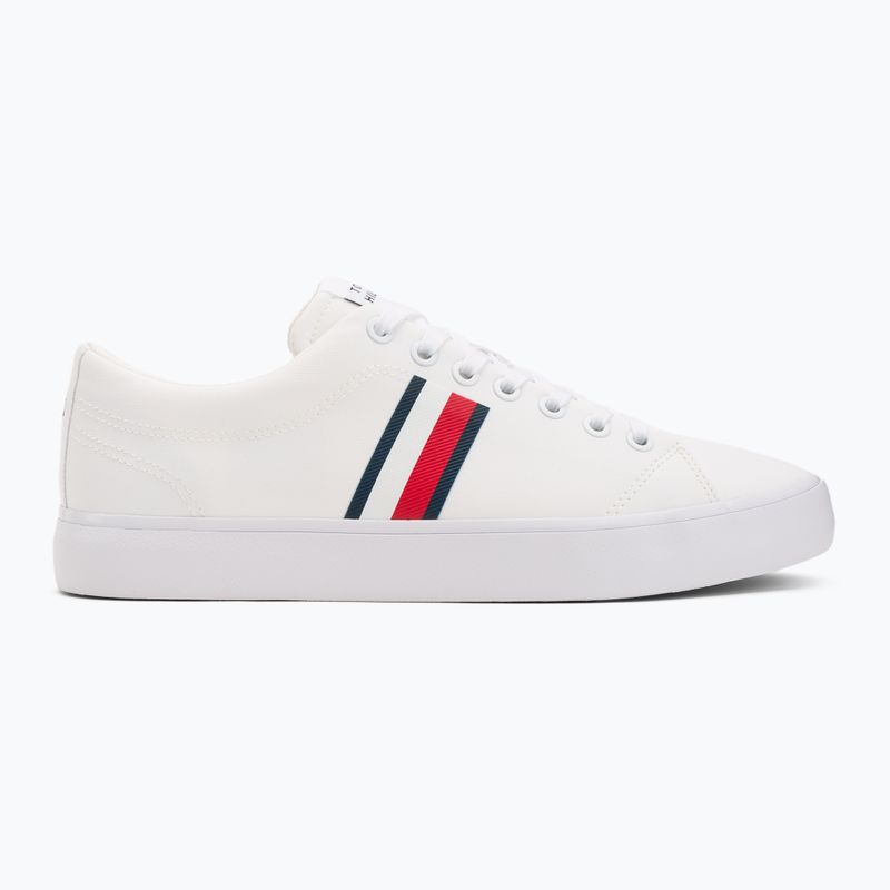 Tommy Hilfiger férfi edzőcipő Th Hi Vulc Low Core Stripes Mesh YBS fehér 2