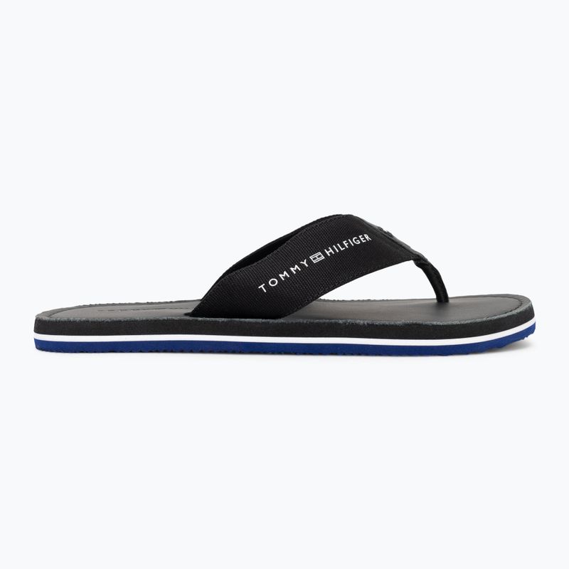 Férfi flip-flop papucs Tommy Hilfiger Leather Beach Sandal black 2
