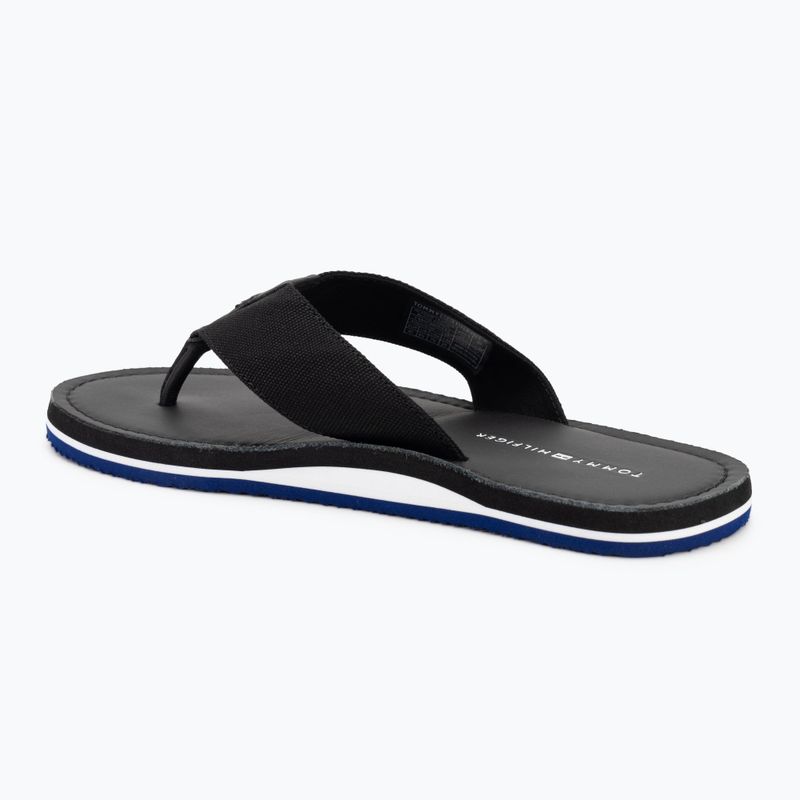 Férfi flip-flop papucs Tommy Hilfiger Leather Beach Sandal black 3