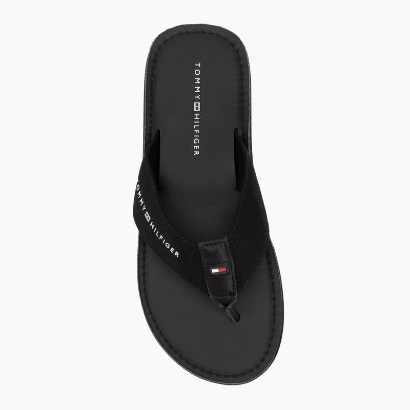 Férfi flip-flop papucs Tommy Hilfiger Leather Beach Sandal black 5