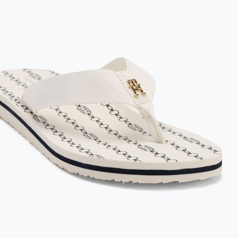 Női flip-flop papucs Tommy Hilfiger Chain Print Beach Sandal ivory 7