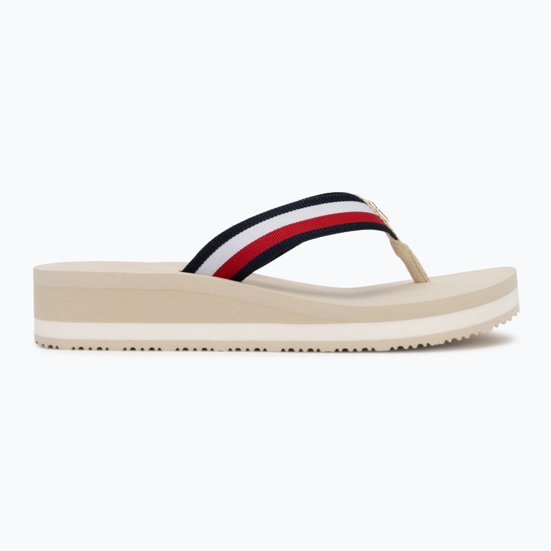 Női flip-flop papucs Tommy Hilfiger Corp Mid Wedge Beach Sandal muslin 2