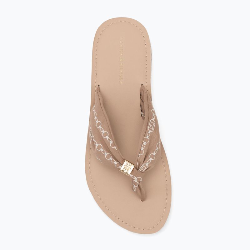 Női flip-flop papucs Tommy Hilfiger Chain Print Elevated Sandal claystone 5
