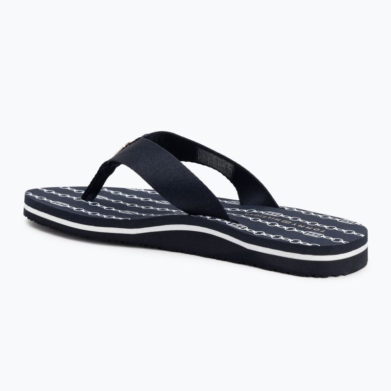 Női flip-flop papucs Tommy Hilfiger Chain Print Beach Sandal space blue 3