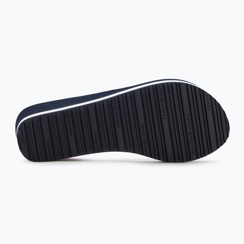 Női flip-flop papucs Tommy Hilfiger Corporate Wedge Beach Sandal space blue 4