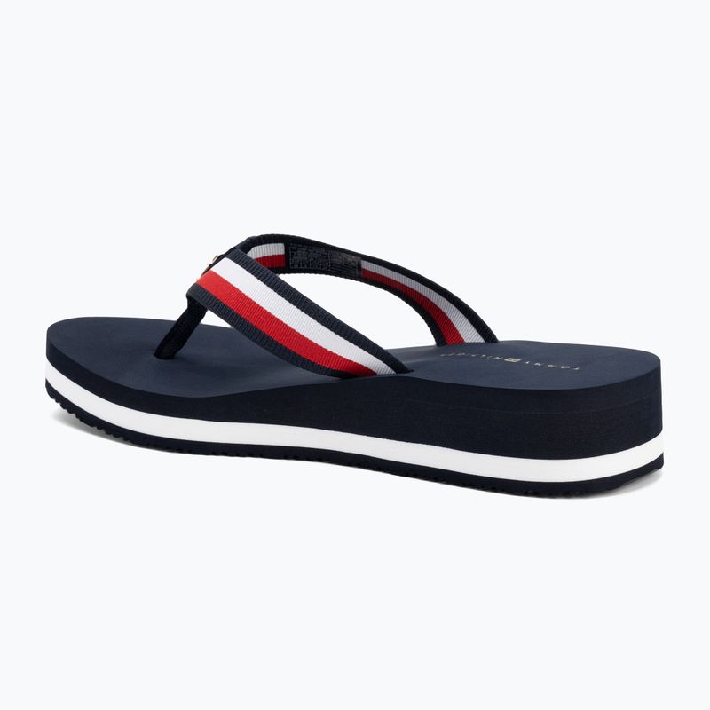 Női flip-flop papucs Tommy Hilfiger Corp Mid Wedge Beach Sandal space blue 3