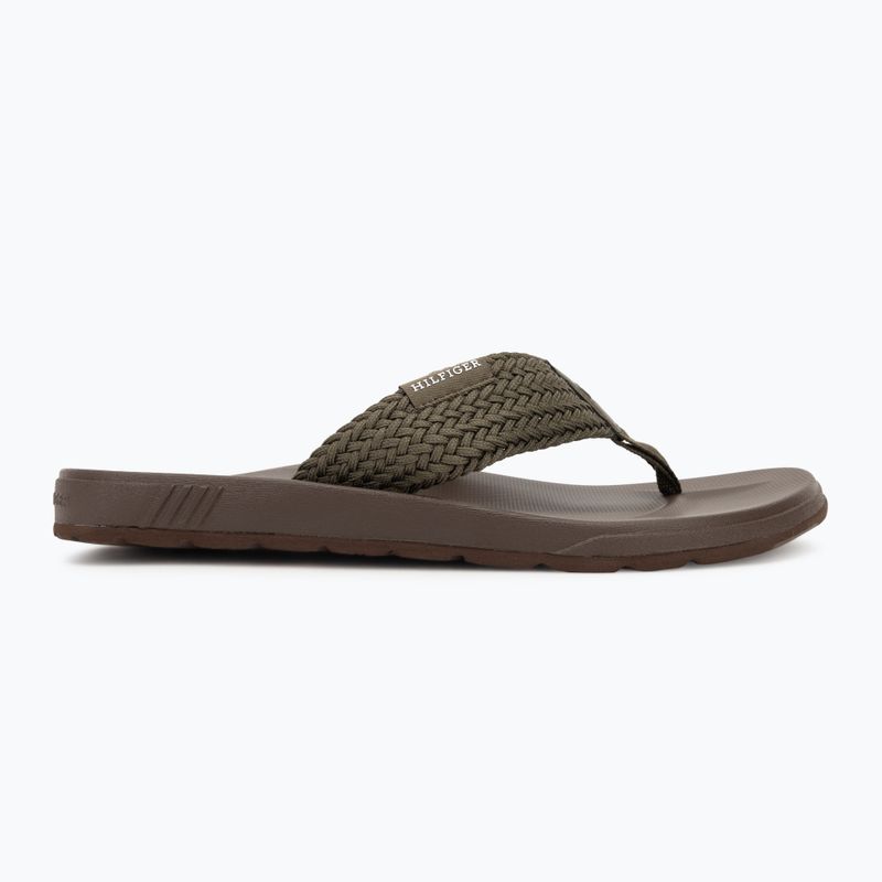 Férfi flip-flop papucs Tommy Hilfiger Molded Web Beach Sandal army green 2