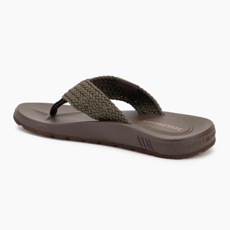 Férfi flip-flop papucs Tommy Hilfiger Molded Web Beach Sandal army green 3