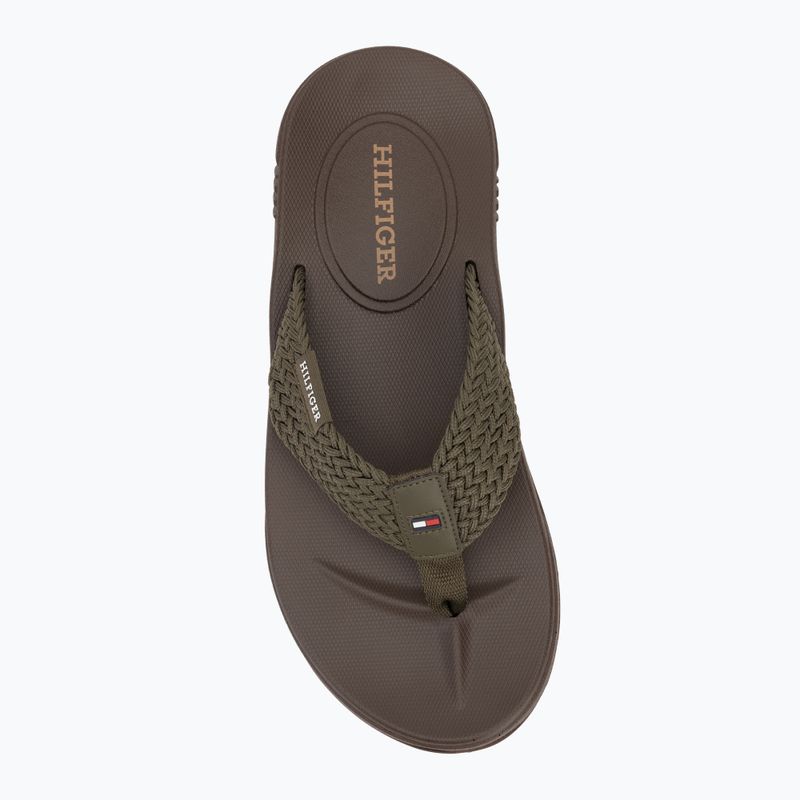 Férfi flip-flop papucs Tommy Hilfiger Molded Web Beach Sandal army green 5