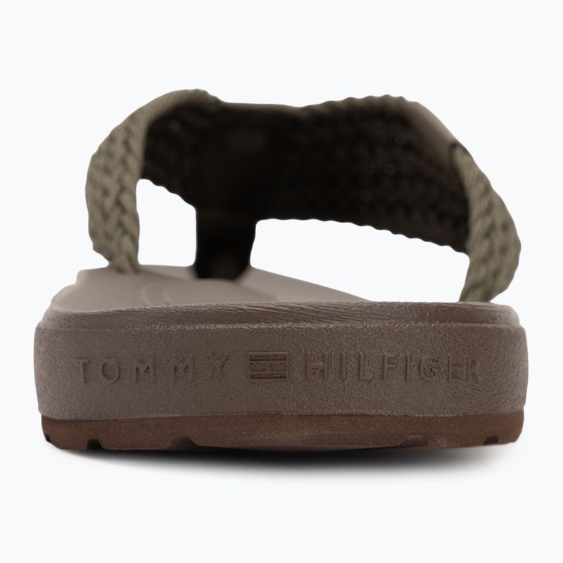 Férfi flip-flop papucs Tommy Hilfiger Molded Web Beach Sandal army green 6