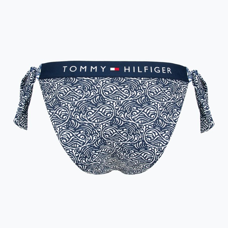 Tommy Hilfiger Cheeky Side Tie Bikini Bikini Alsó Nyomtatás illusztrált hullám sötét éjszakai tengerészkék 2