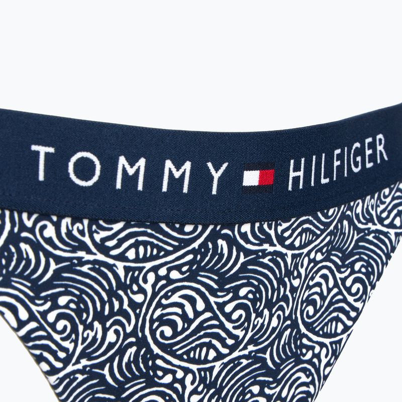 Tommy Hilfiger Cheeky Side Tie Bikini Bikini Alsó Nyomtatás illusztrált hullám sötét éjszakai tengerészkék 3