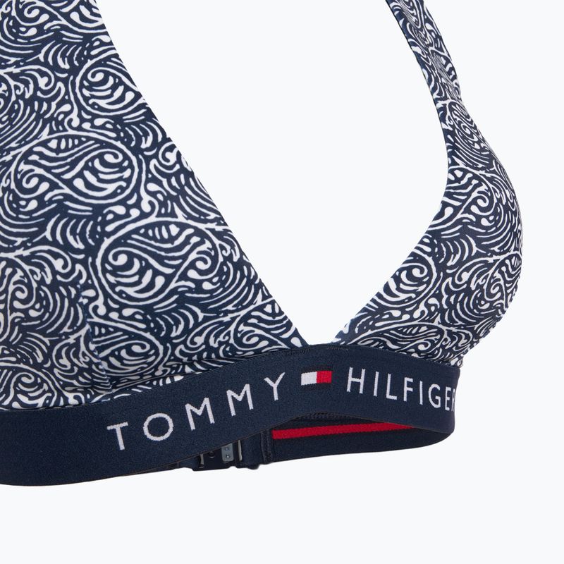 Tommy Hilfiger Halter Rp Print fürdőruha felső illusztrált hullám sötét éjszakai tengerészgyalogság 3