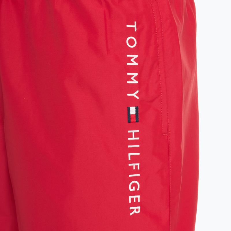 Tommy Hilfiger férfi közepes méretű, húzózsinóros úszónadrág közepes piros 3