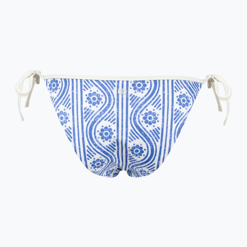 Tommy Hilfiger Cheeky String Side Tie Print virágos csíkos kék varázslatos fürdőruha alsó rész 2